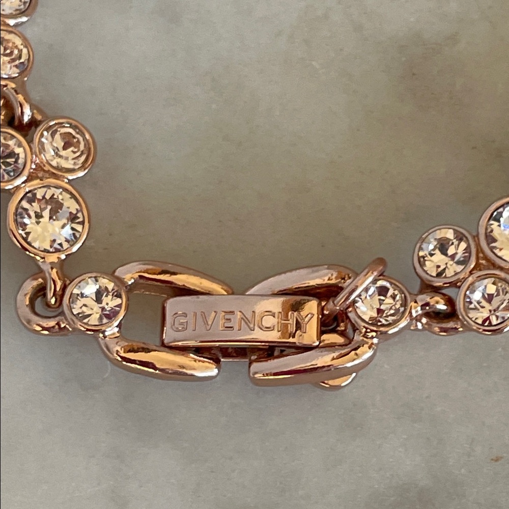 GIVENCHY Rose Gold Tennis Bracelet with Clear Crystals - Picture 8 of 16